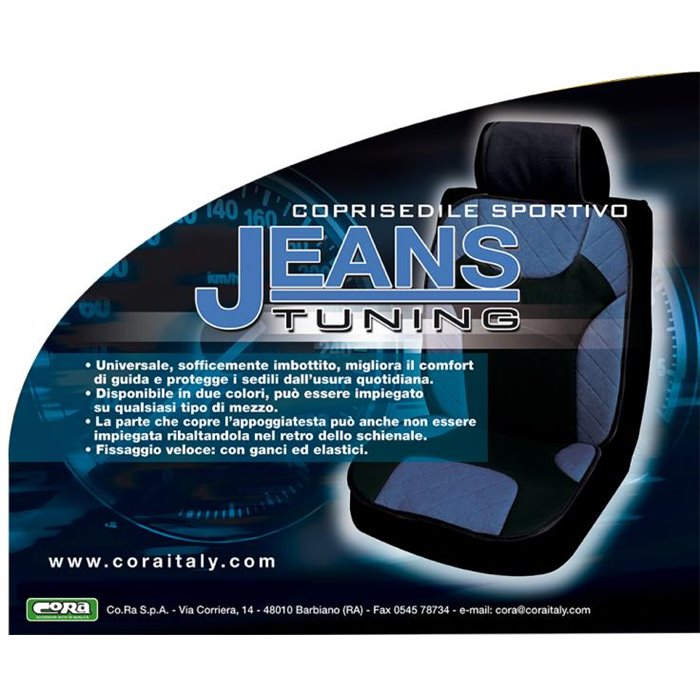 Coprisedile anteriore universale Jeans Tuning grigio/nero