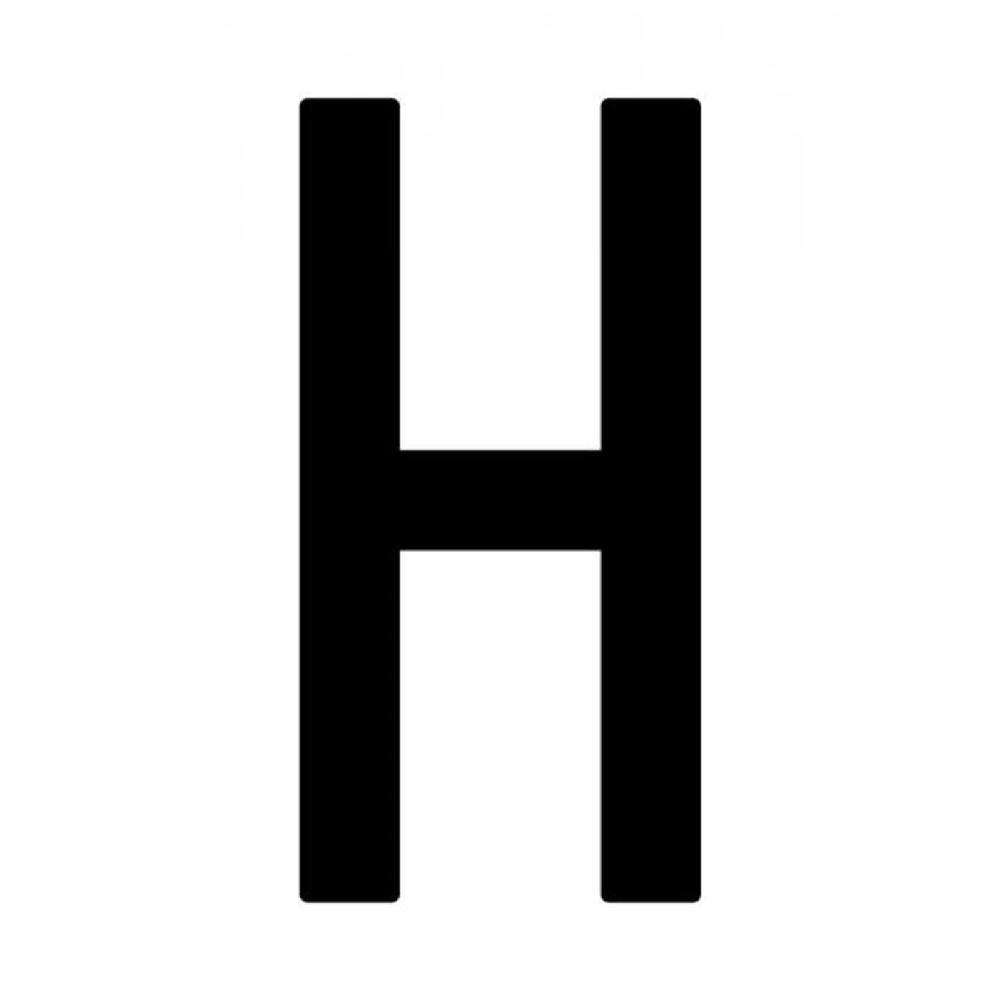 Busta 10 lettere adesive "H" per targa ripetitrice