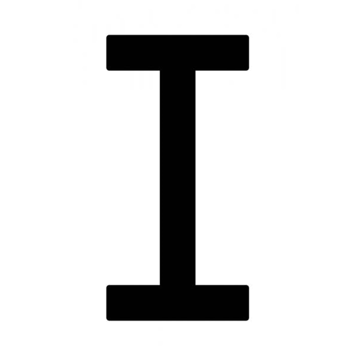 Busta 10 lettere adesive "I" per targa ripetitrice