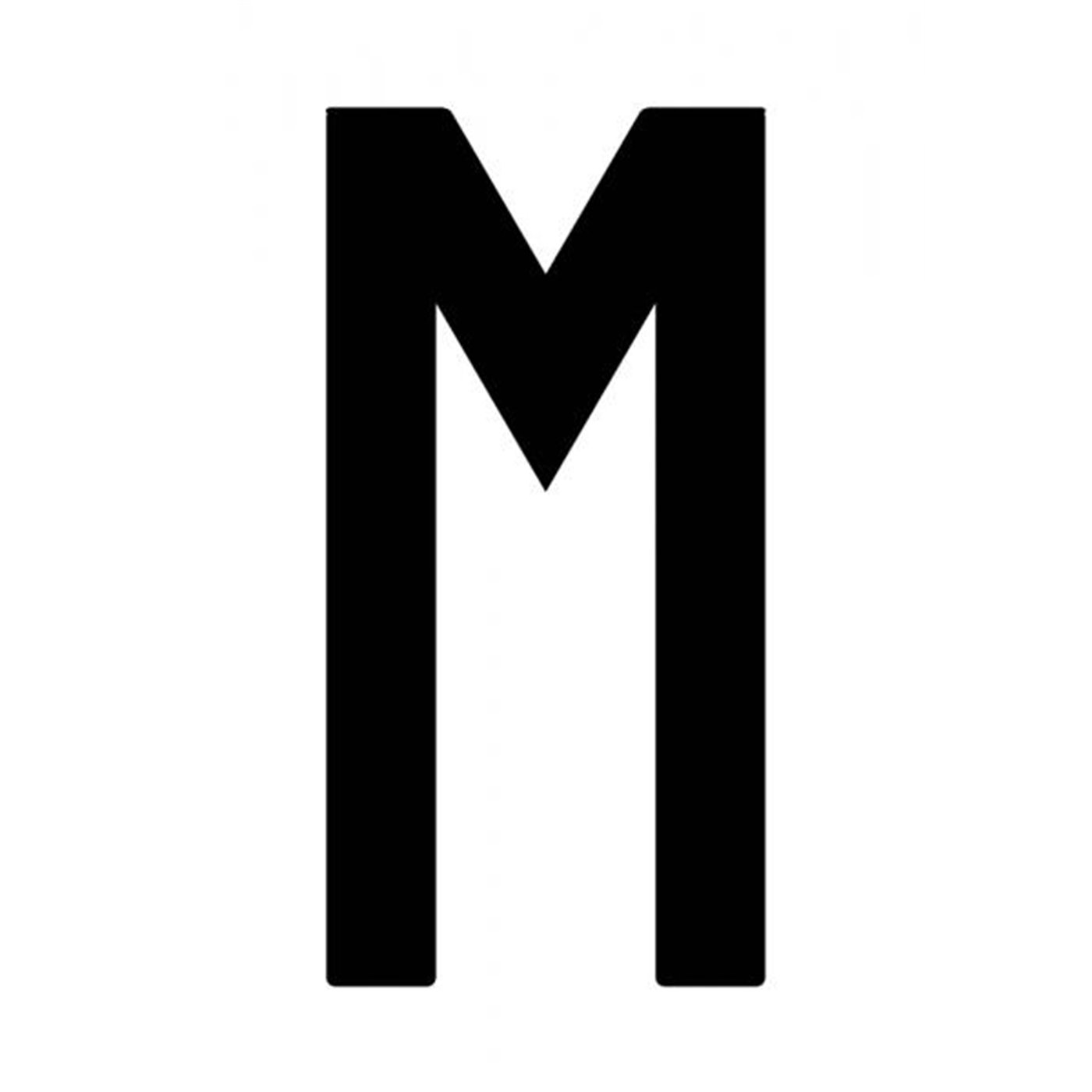 Busta 10 lettere adesive "M" per targa ripetitrice