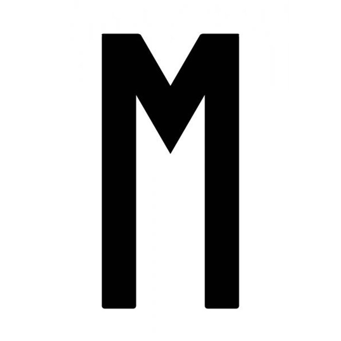 Busta 10 lettere adesive "M" per targa ripetitrice