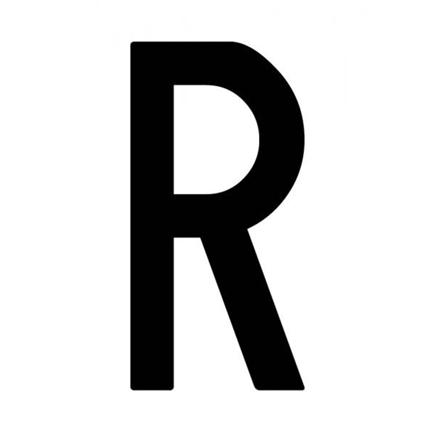 Busta 10 lettere adesive "R" per targa ripetitrice