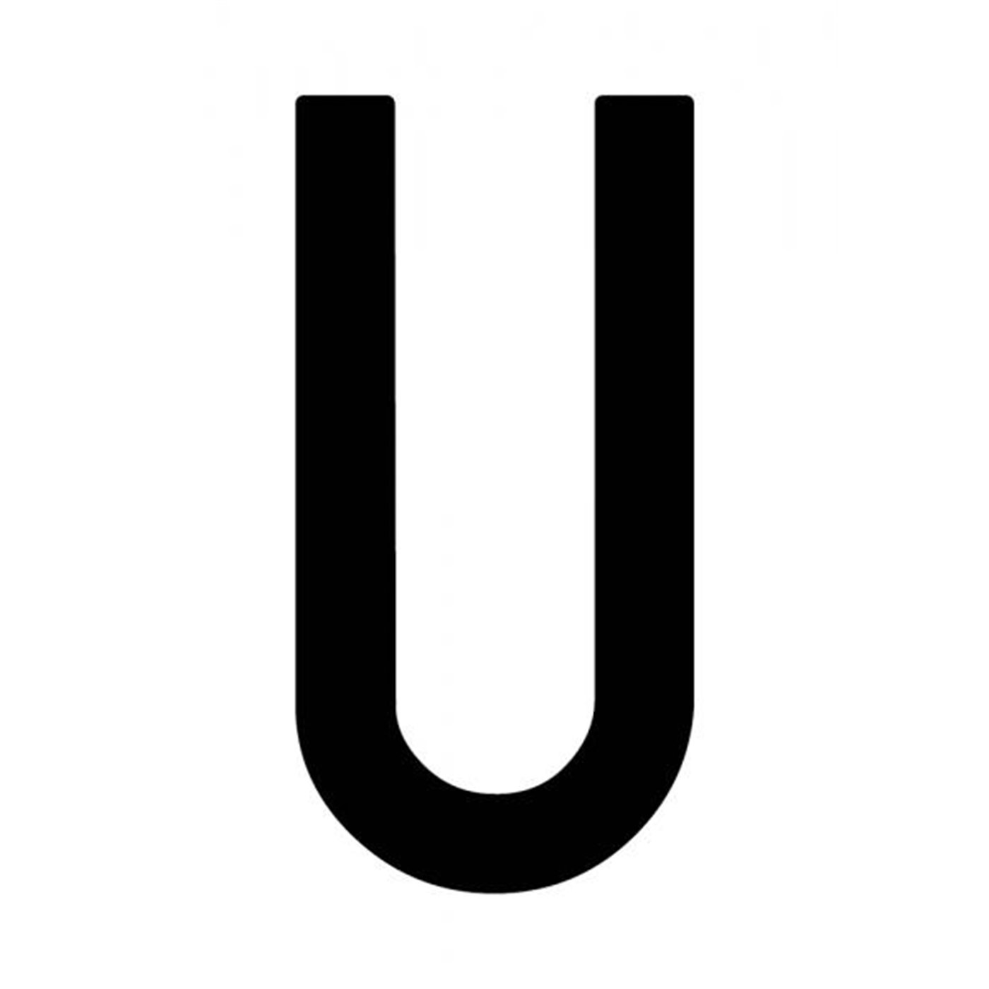 Busta 10 lettere adesive "U" per targa ripetitrice