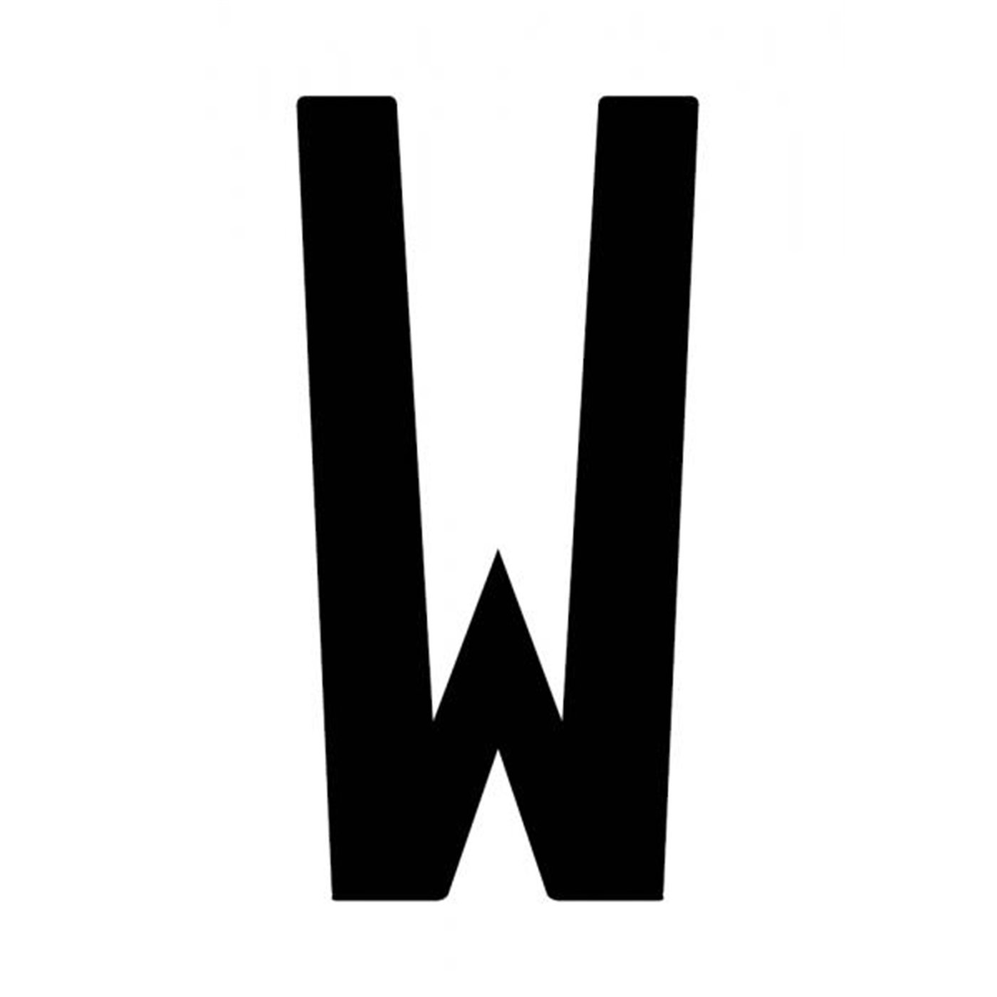 Busta 10 lettere adesive "W" per targa ripetitrice