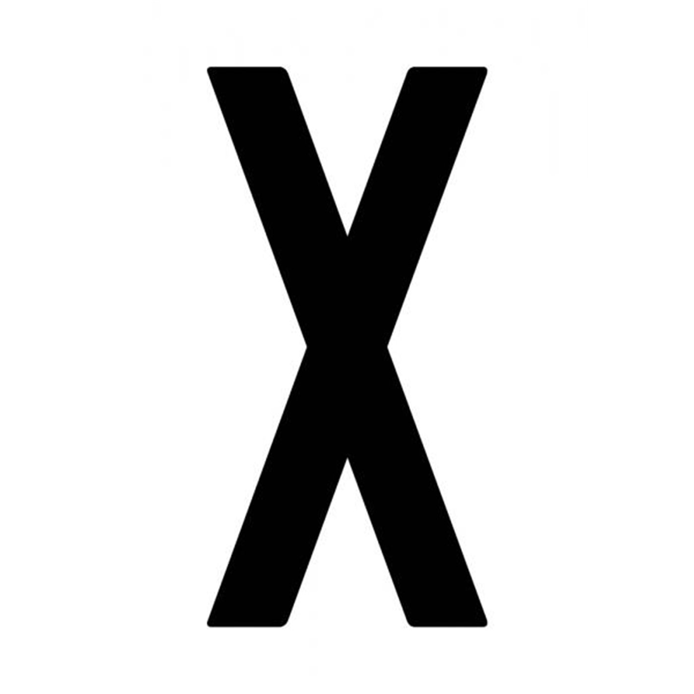 Busta 10 lettere adesive "X" per targa ripetitrice