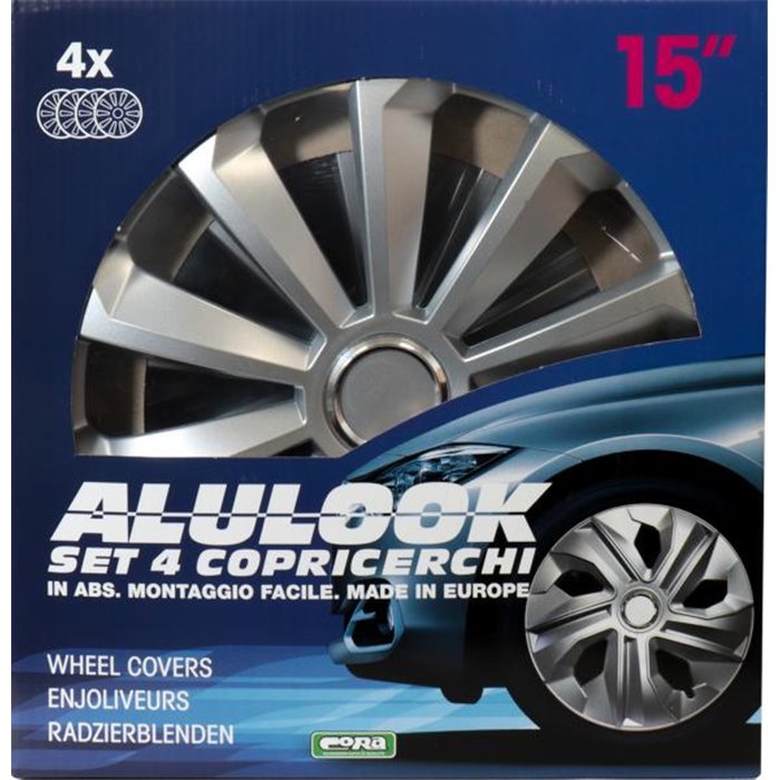 Set 4 copricerchi 15" Alulook Fame Silver