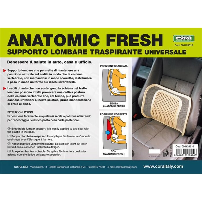 Supporto lombare traspirante Anatomic Fresh