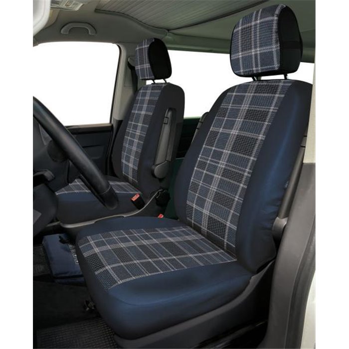 Coprisedili anteriori Volkswagen California T6.1 tess. misto cotone avio/navy