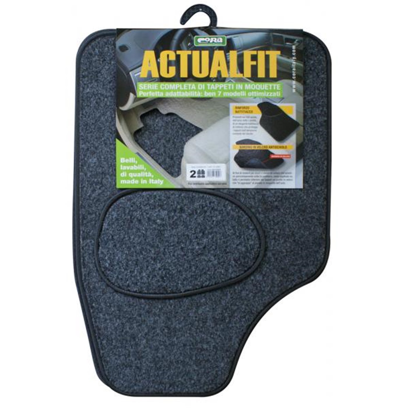 Set 4 tappeti moquette Actualfit grigio mod. 2