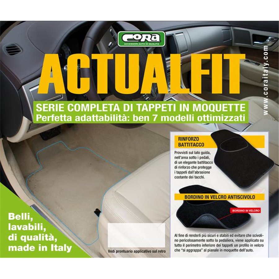 Set 4 tappeti moquette Actualfit grigio mod. 2