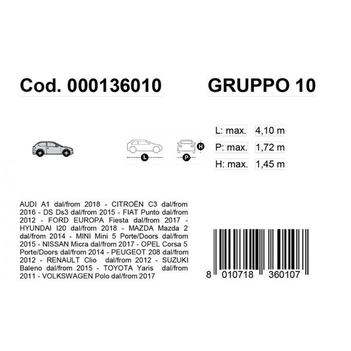 Copriauto Gabardine Car mod. 10