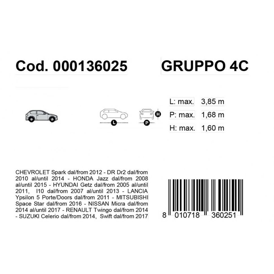 Copriauto Gabardine Car mod. 4/C