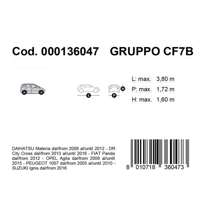 Copriauto Gabardine Car mod. VAN 7/1