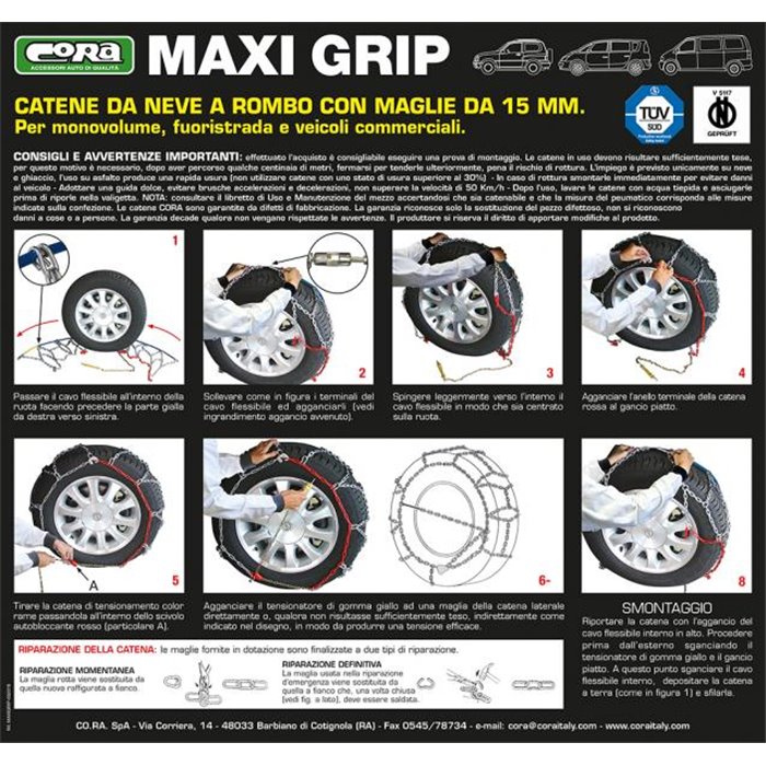 Catene neve  Maxi Grip 15 mm gruppo 115