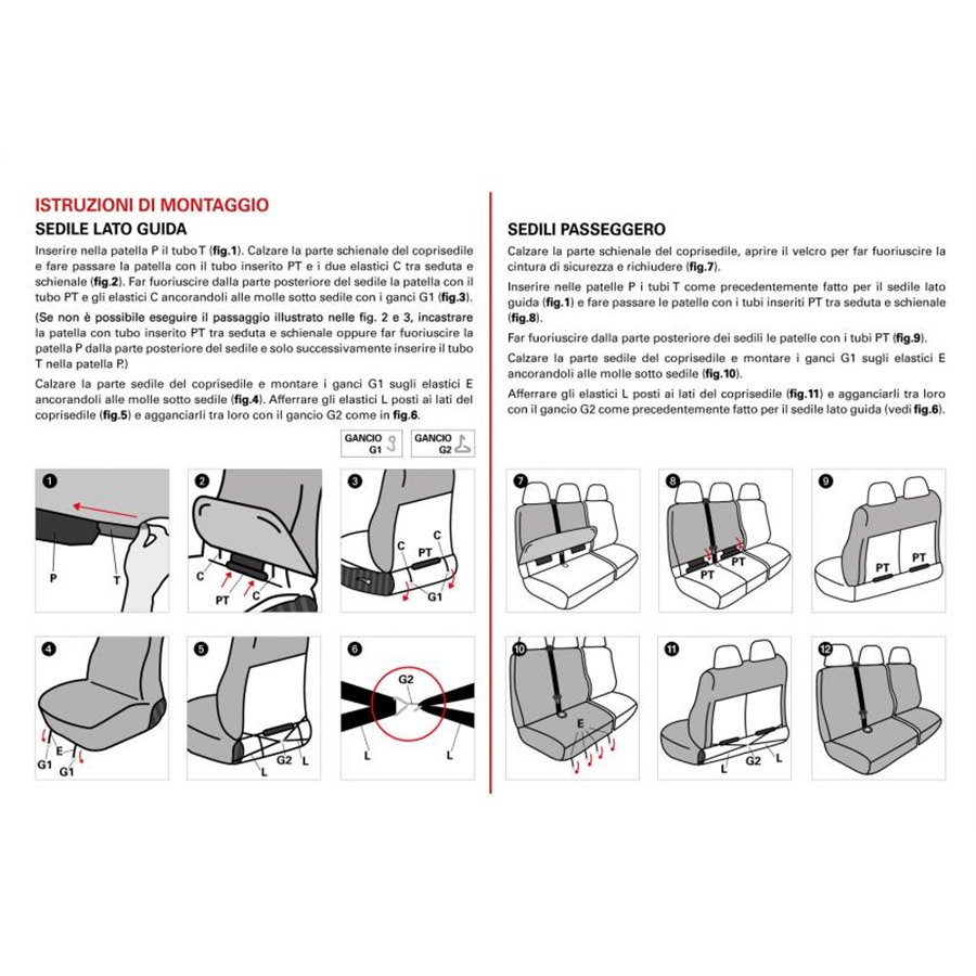 Coprisedili per furgoni tg. SP24 tess. poliestere trapuntato mimetic