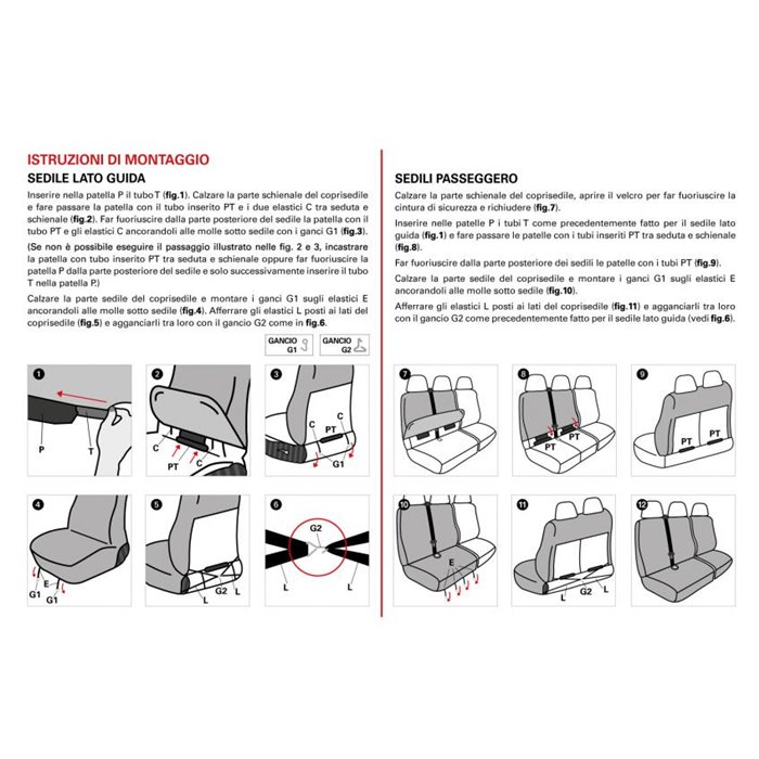 Coprisedili per furgoni tg. SP24 tess. poliestere trapuntato mimetic