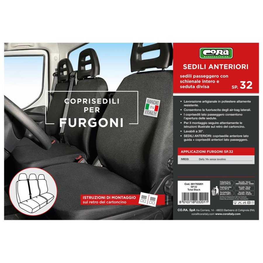 Coprisedili per furgoni tg. SP32 seduta divisa tess. poliestere nero