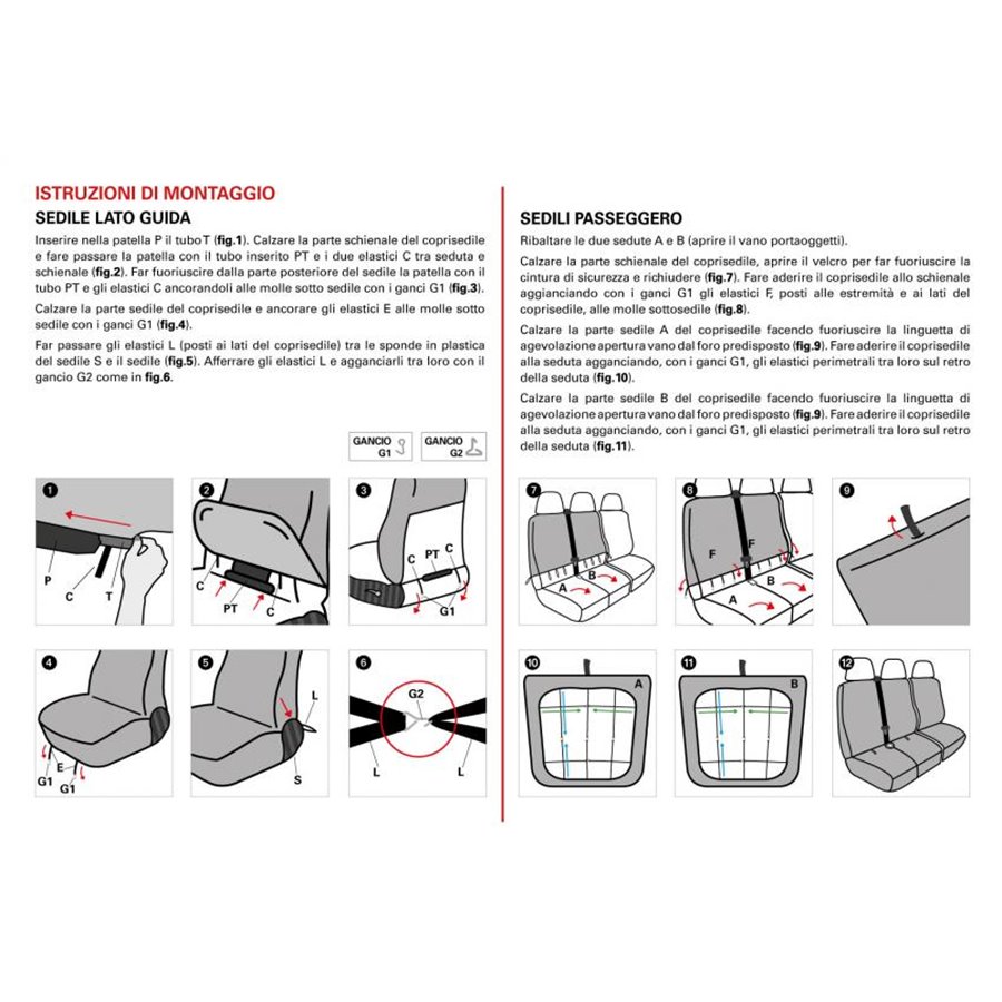 Coprisedili per furgoni tg. SP32 seduta divisa tess. poliestere nero