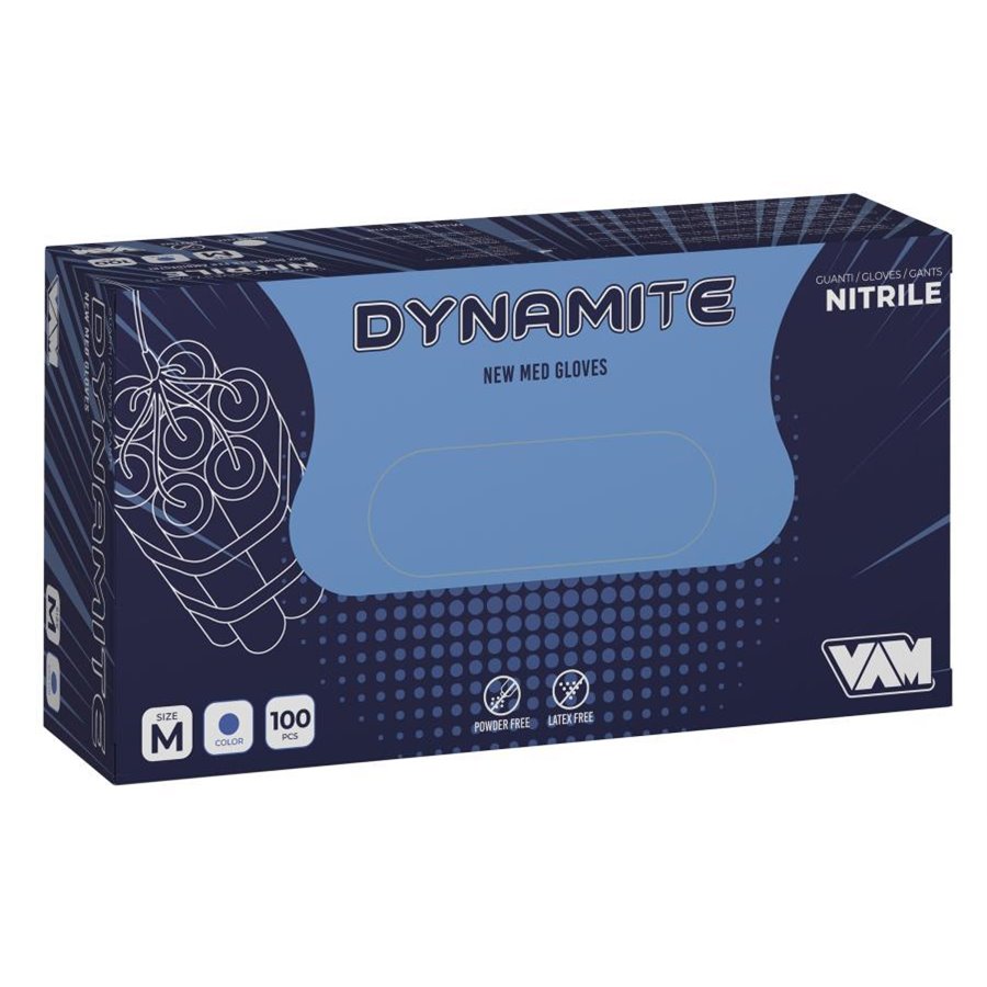 Box 100 guanti Dynamite nitrile nero taglia S