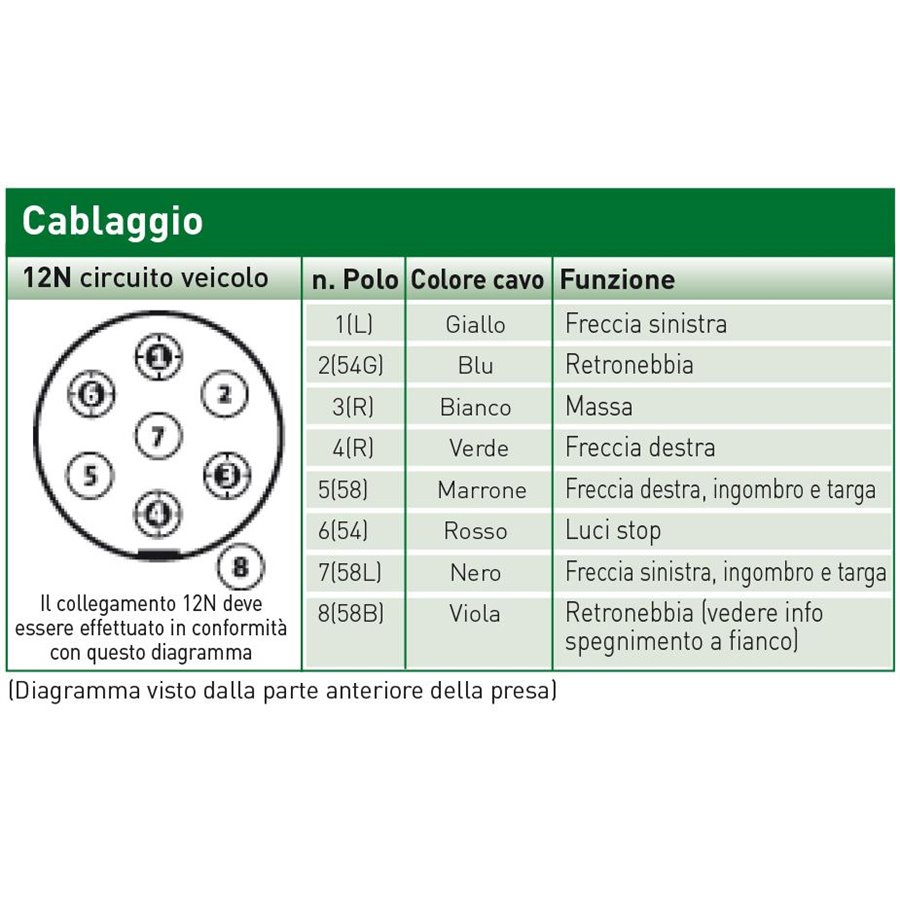 Presa volante 7 poli 12N in plastica