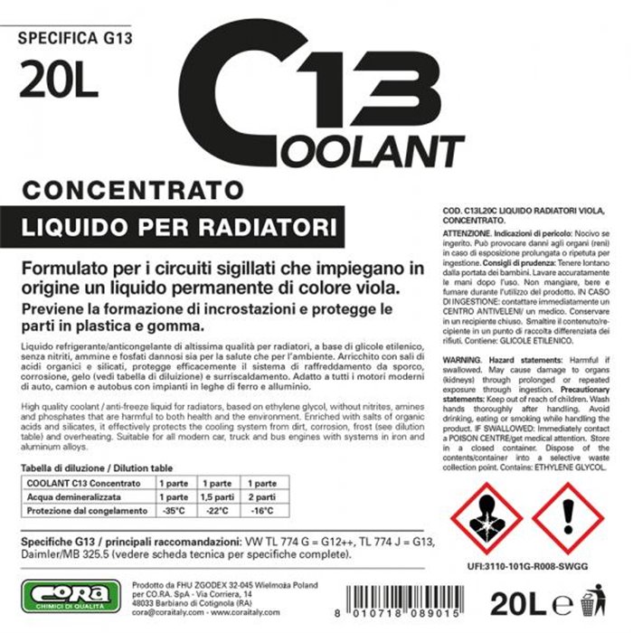 Coolant 13 viola concentrato 20 L
