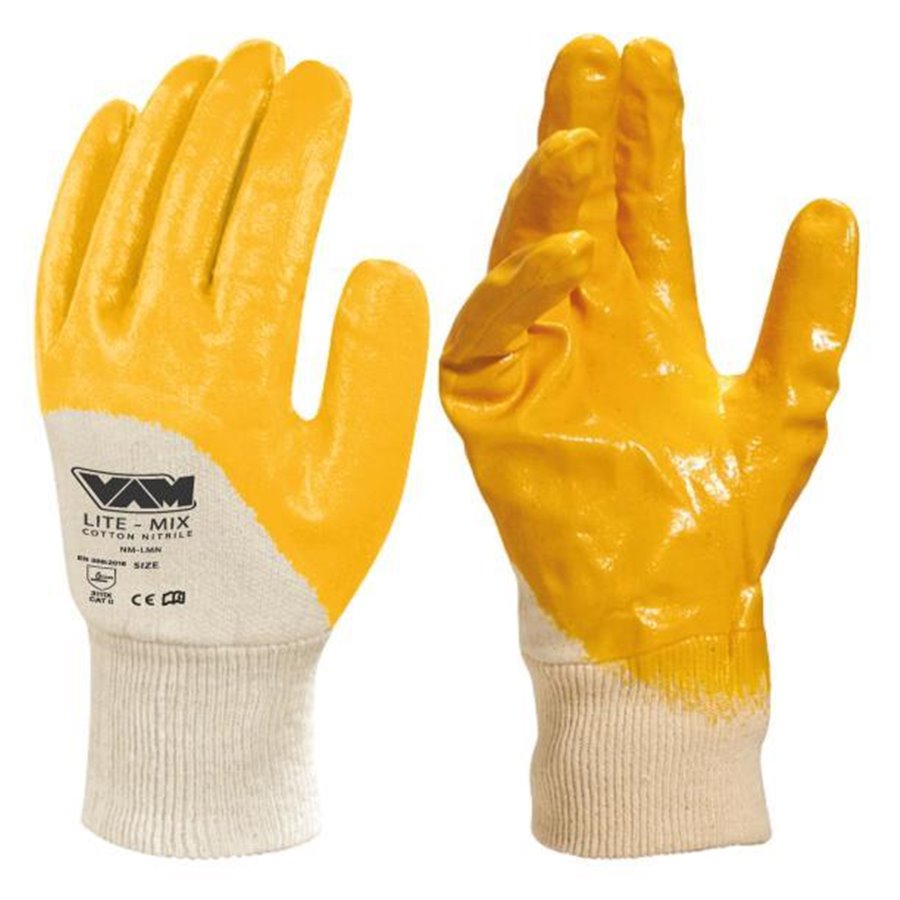 Coppia guanti Lite Mix spalmati NBR giallo taglia L