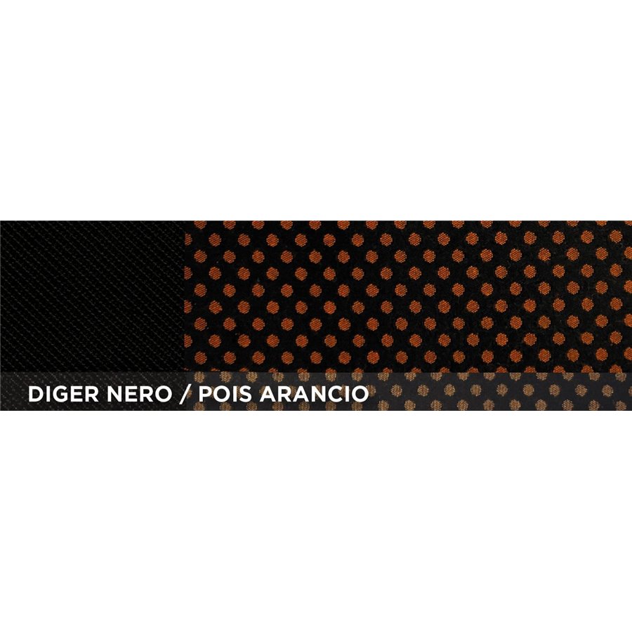 Coprisedili anteriori Fast&Smart tg. media tess. misto cotone pois arancio/nero