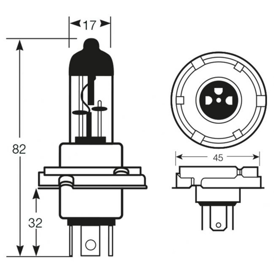 Lampadina alogena 12V 60/55W (H5)