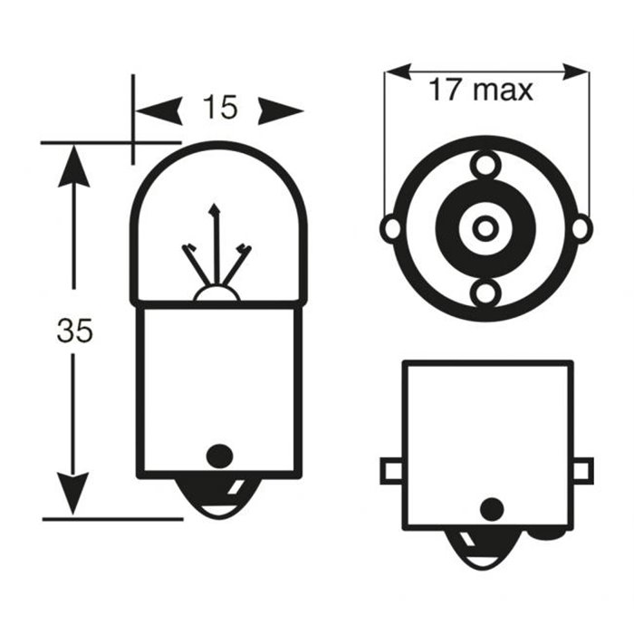 Lampadina 12V 10W R10W 