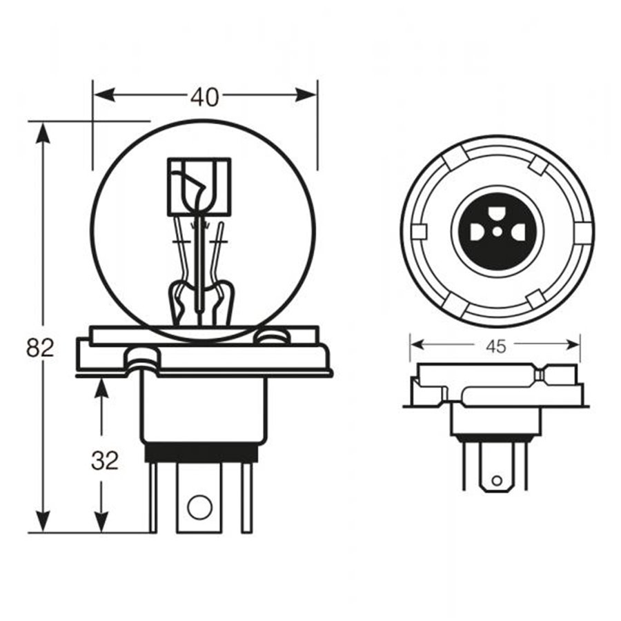 Lampadina 6V 45/40W R2