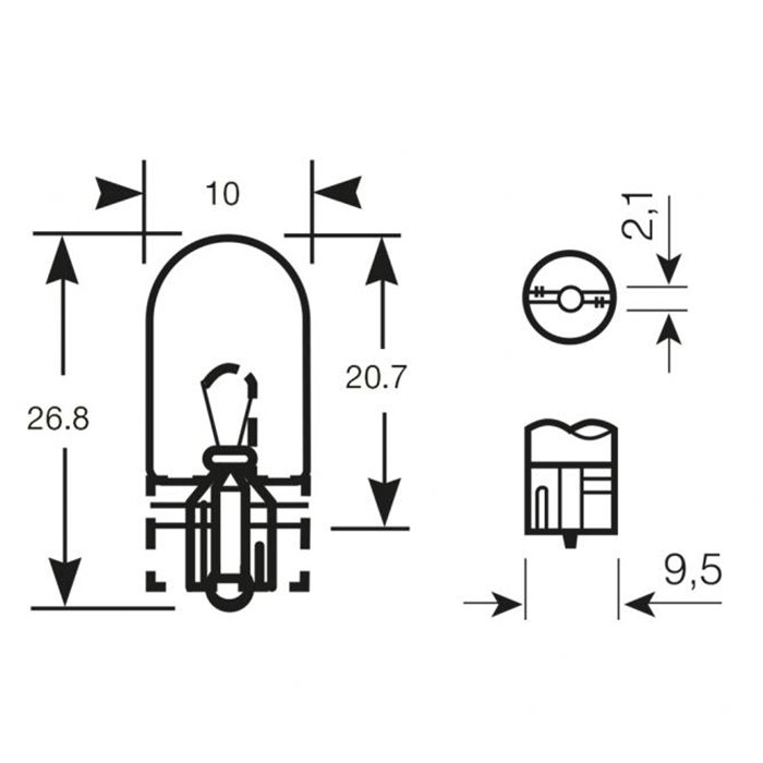 Lampadina Long Life 12V 5W W5W