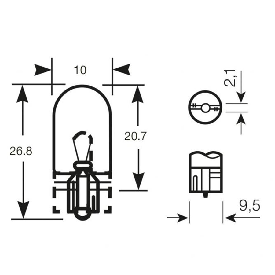 Lampadina 24V 3W W3W