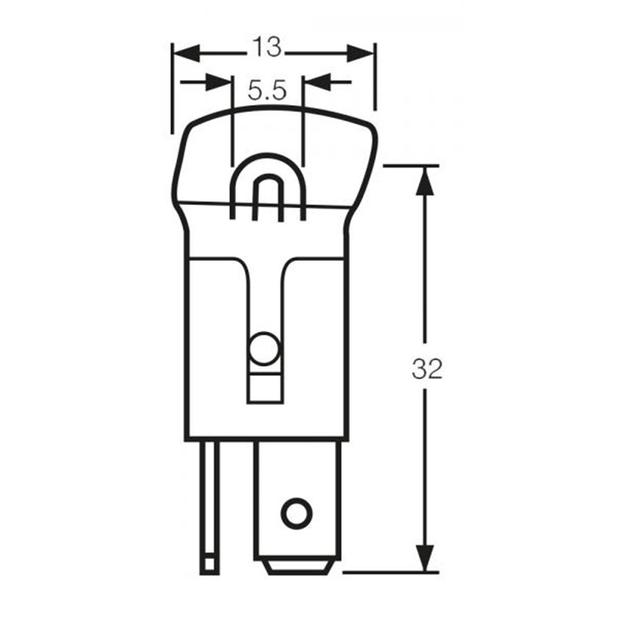 Lampadina 24V 1.4W zoccolo bianco