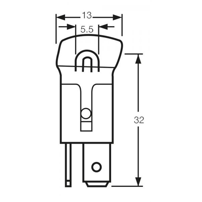 Lampadina 24V 1.4W zoccolo bianco