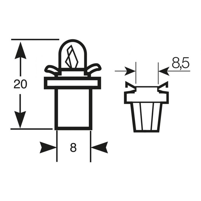 Lampadina 12V 1.5W zoccolo beige