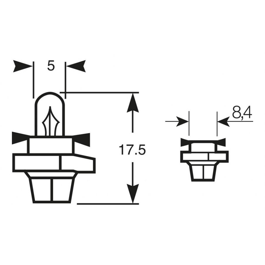 Lampadina 12V 1W zoccolo arancione