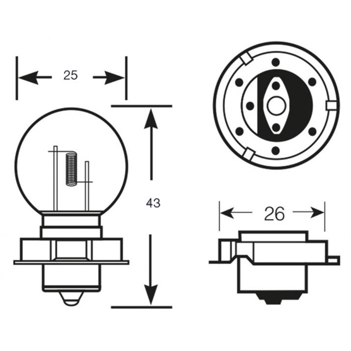 Lampadina 6V 15W S3