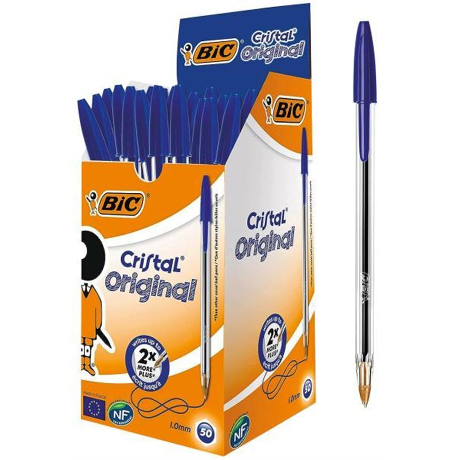 Conf. 50 penne BIC Cristal blu