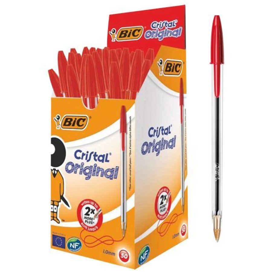 Conf. 50 penne BIC Cristal rosso