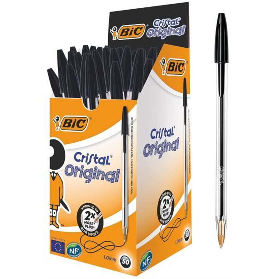 Conf. 50 penne BIC Cristal nero