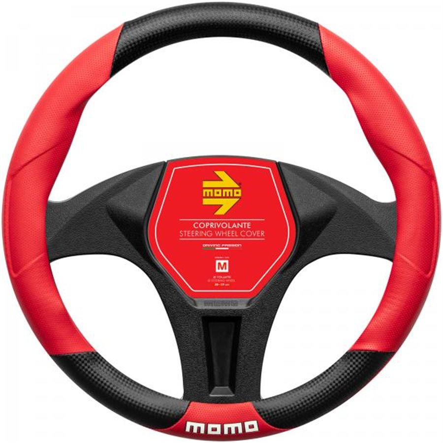 Coprivolante Tuning nero/rosso 38-39 cm