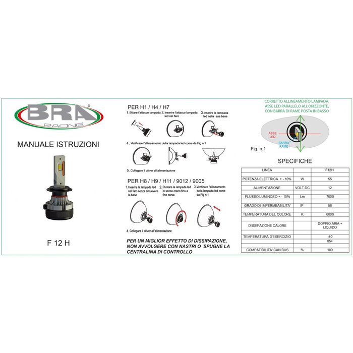 Lampadine led F12H H4 12V 55W