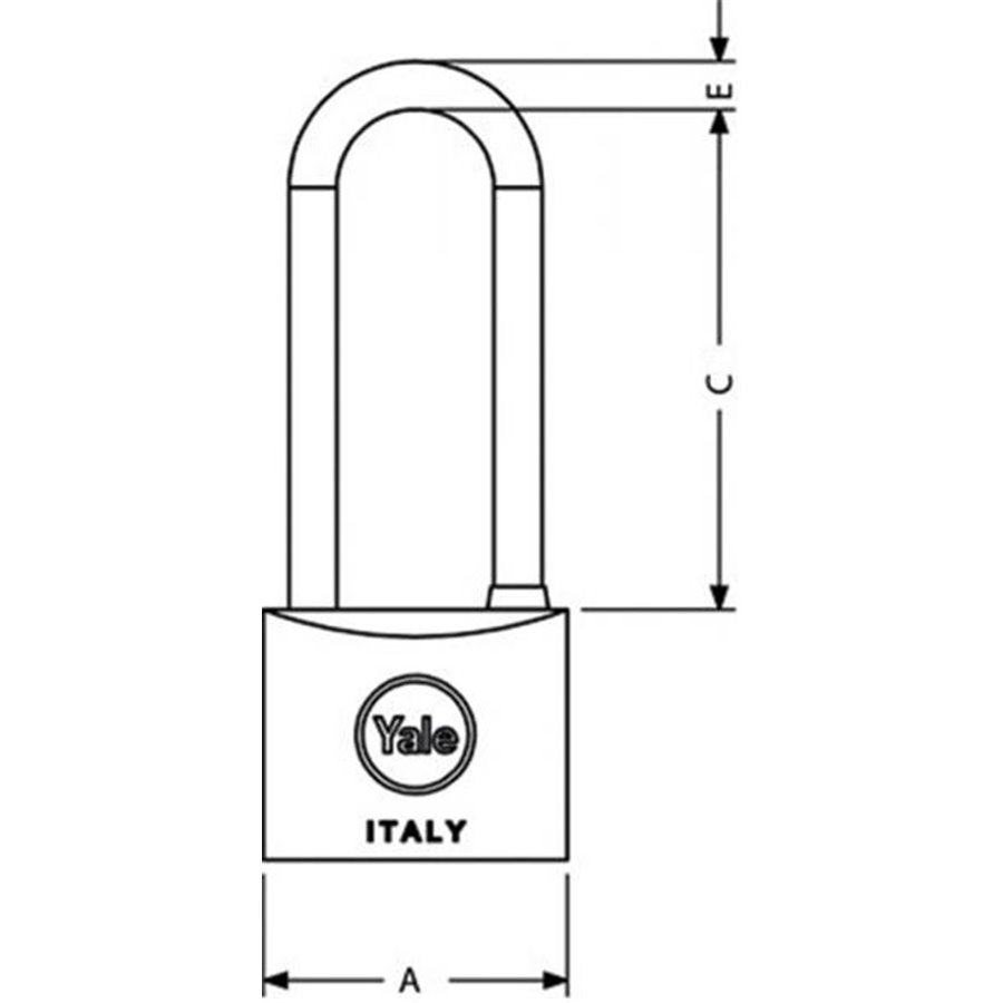 Lucchetto standard 50 mm arco lungo