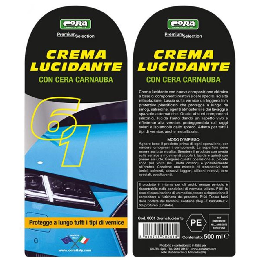 Crema lucidante con cera carnauba 500 mL