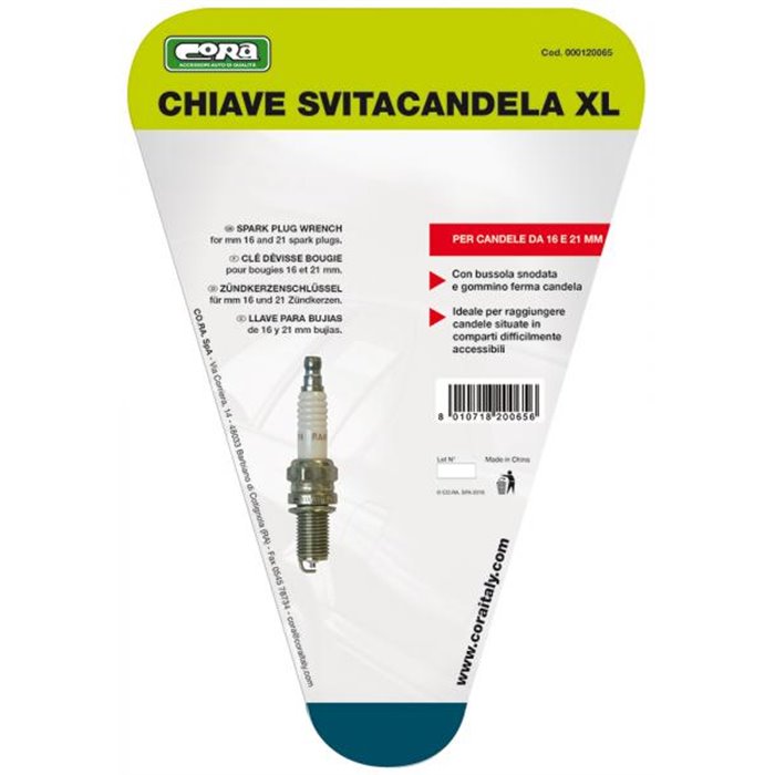 Chiave svitacandele 16 mm lunga