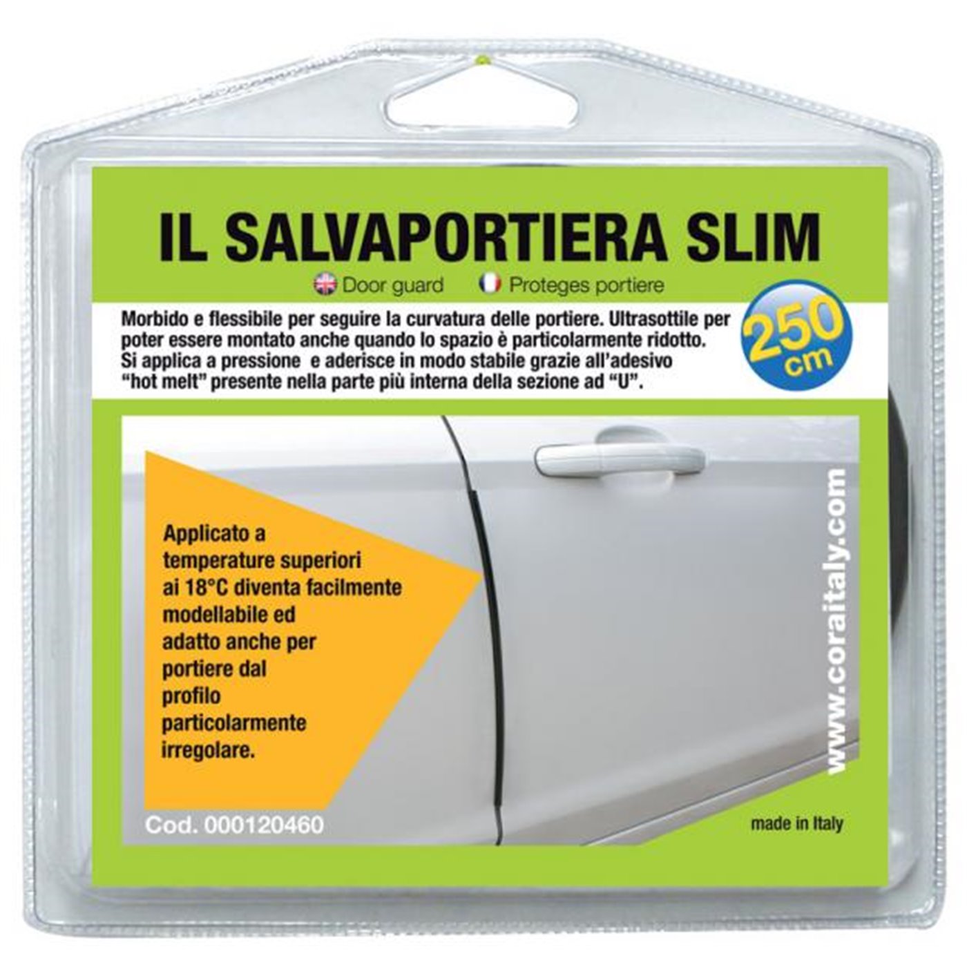 Salvaportiere adesivo nero Slim rotolo 2,5 mt