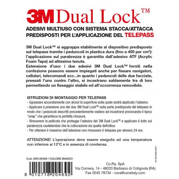 Coppia adesivi multiuso 3M Dual Lock bianchi