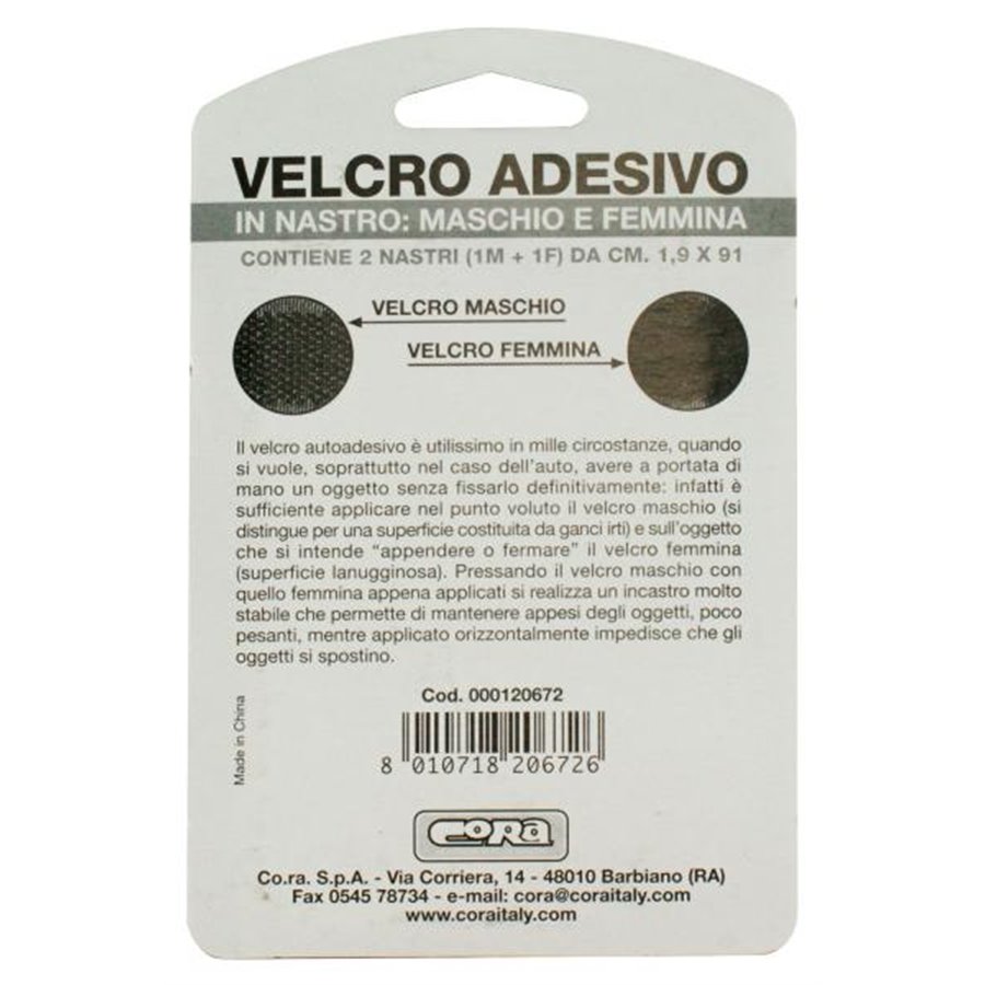 Velcro adesivo in rotolo 1,9x91 cm