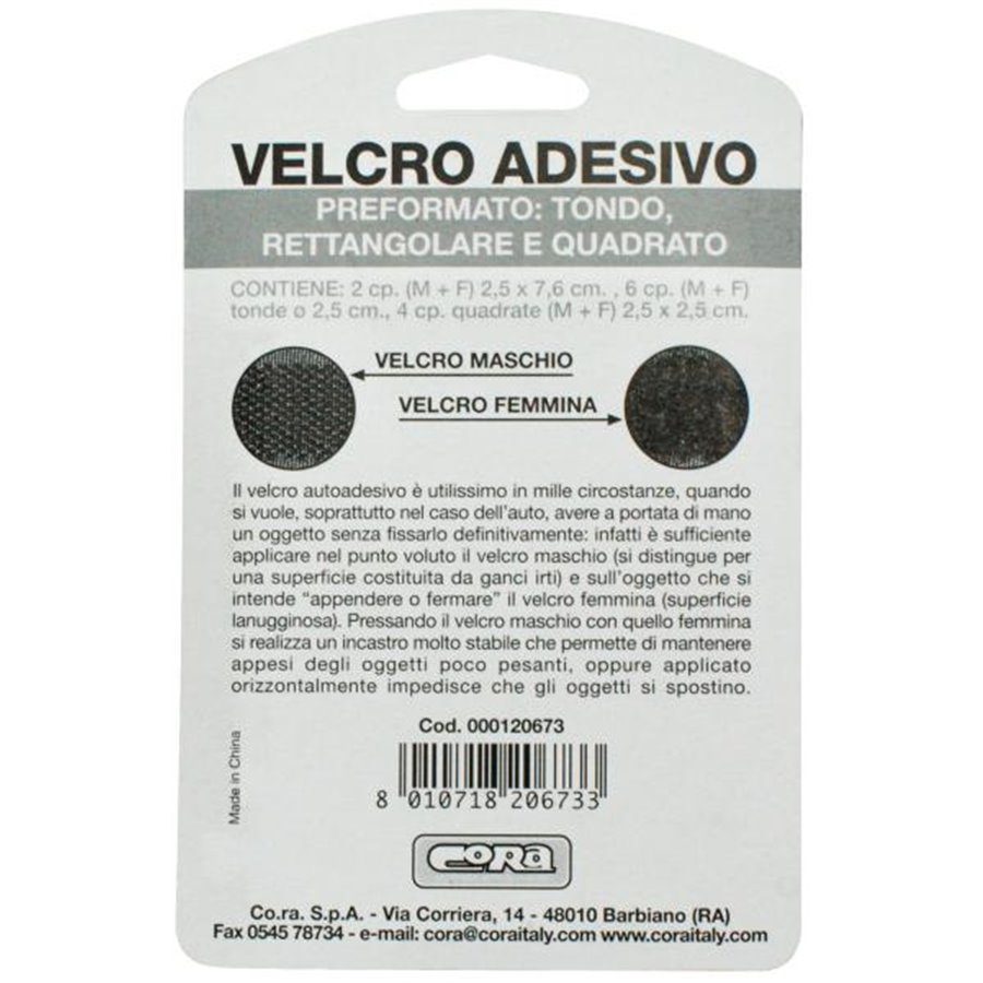 Velcro adesivo preformato 12 pz