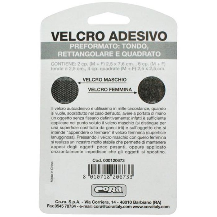 Velcro adesivo preformato 12 pz